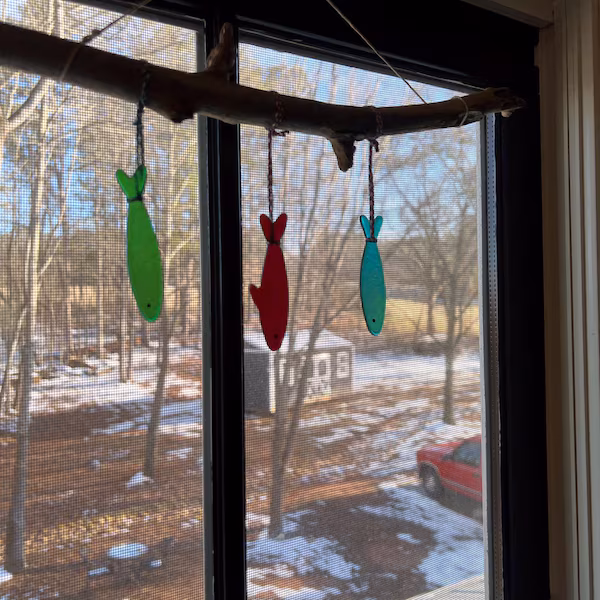 🔥LAST DAY 49% OFF - 🐟️Handmade Stained Glass Sardine Suncatcher!