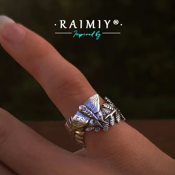 Moth & Fern Adjustable Ring💍