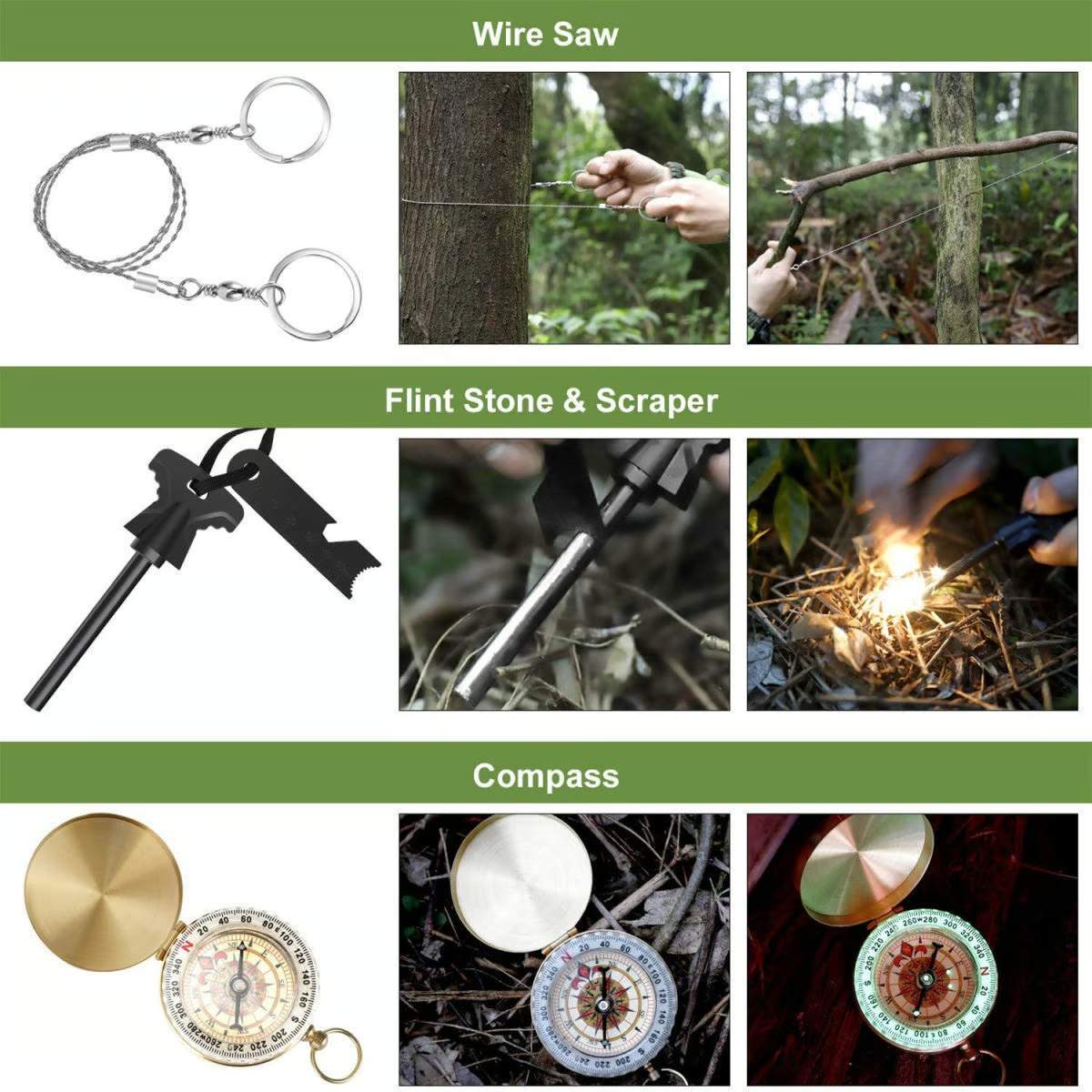 💥 wilderness survival with the same model - 17 in 1 multi-functional combination of tools emergency kit💥