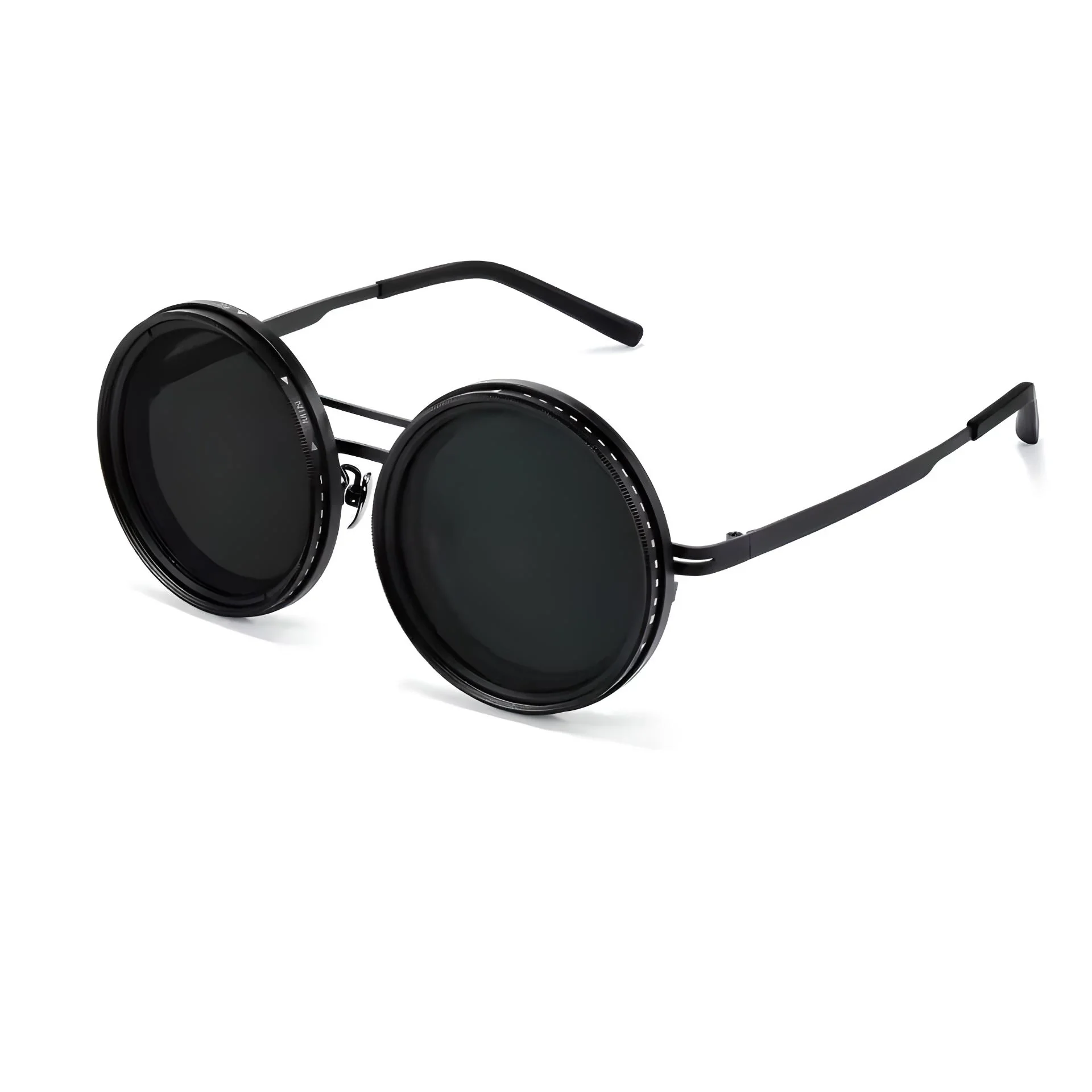Adjustable Tint Polarized Round Sunglasses | ND9 Stepless 1-9 Gears