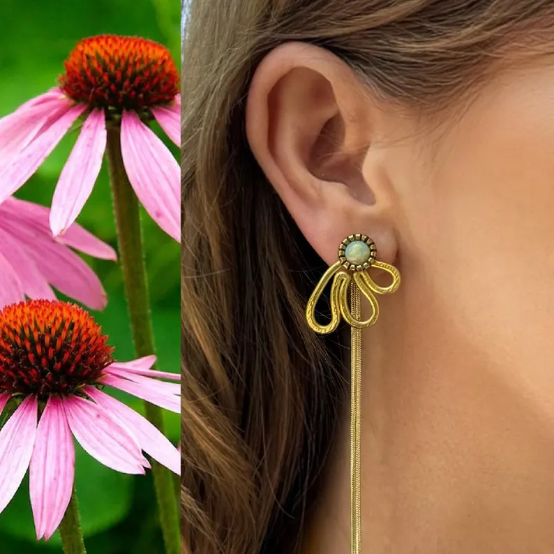 Handmade Coneflower Earring Jackets