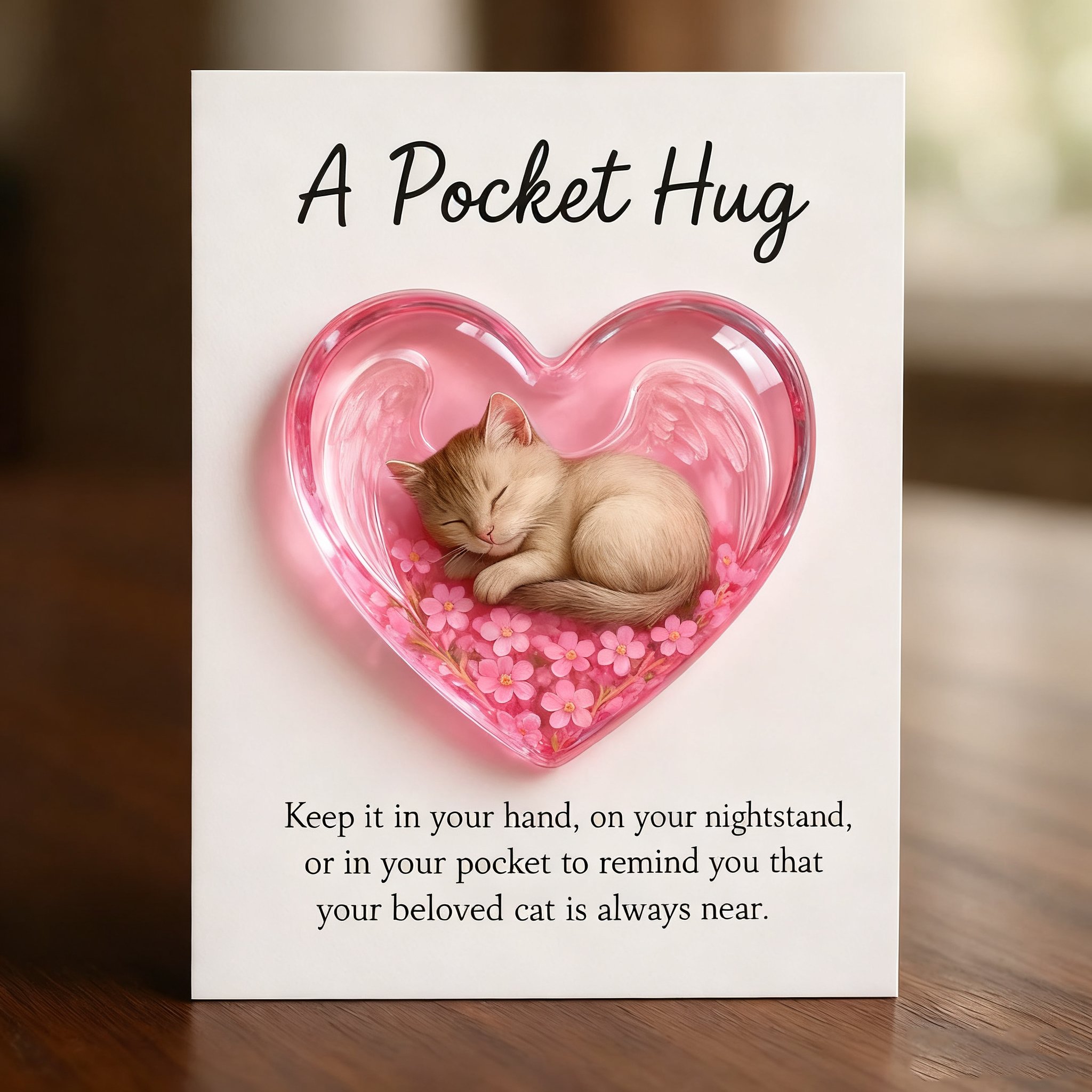 💝Forever in My Heart🐾Cats in Heaven Heart-Shaped Pocket Hug👼