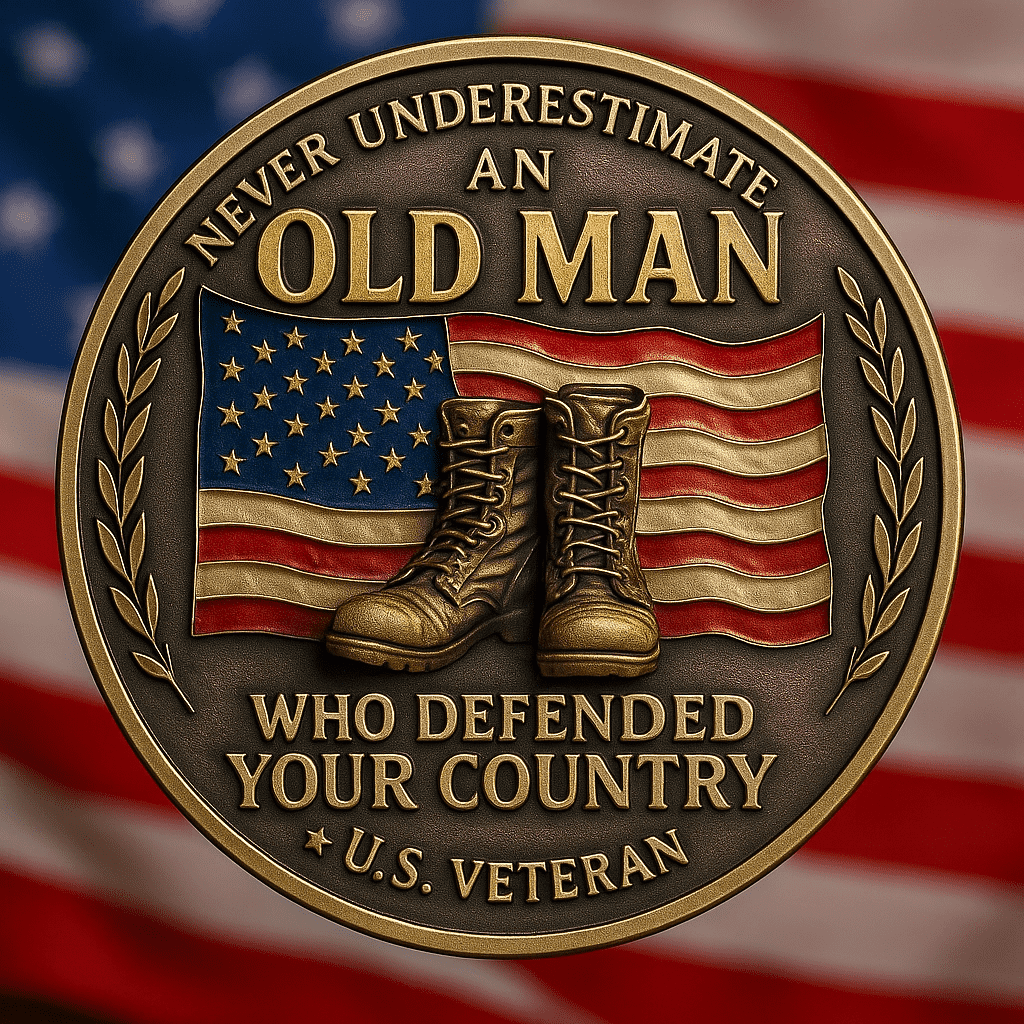 🏆Flash Sale 60% OFF - 🇺🇸 “Never Underestimate an Old Man” – U.S. Veteran Commemorative Coin 🪖