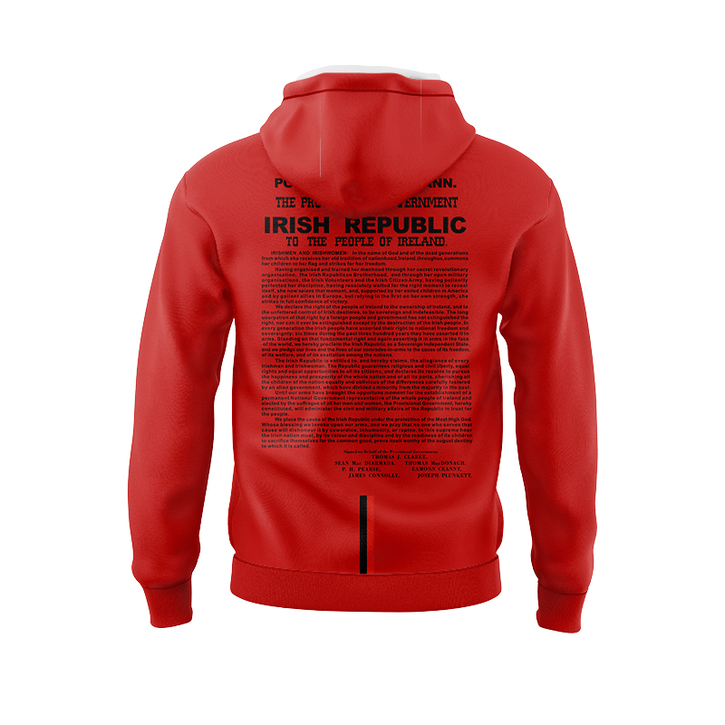 Men's Ireland GAA 1916 Commemoration Red Black Hoodie