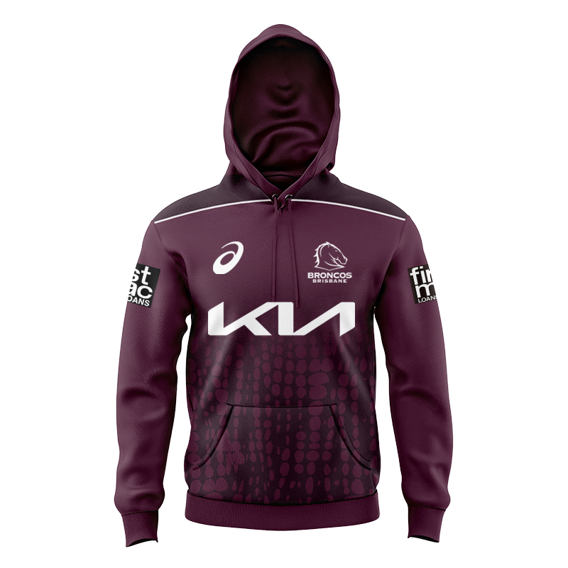 Kid's NRL Brisbane Broncos 2025 Maroon Training Hoodie