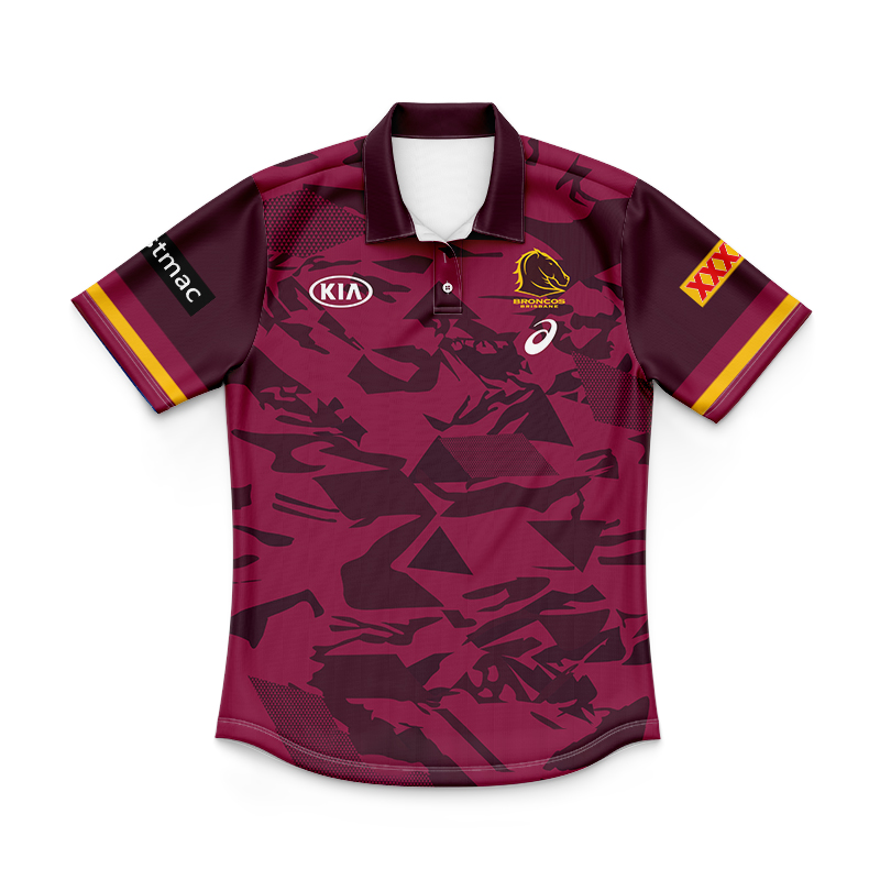 Kid's NRL Brisbane Broncos 2021 Training Polo Shirt