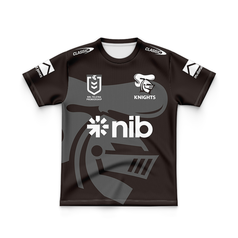 Kid's NRL Newcastle Knights Monochrome Design Personalized Shirt