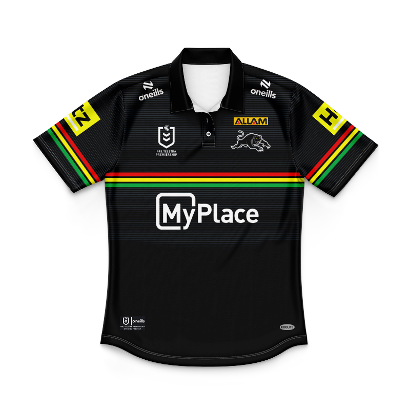 Kid's NRL Penrith Panthers 2024 Home Polo Shirt