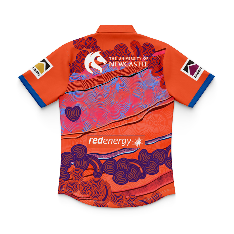 Kid's Newcastle Knights 2024 Retail Indigenous Polo Shirt