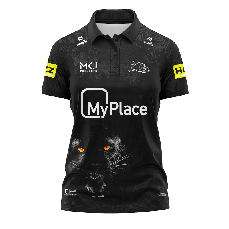Women's NRL Penrith Panthers 2024 Warm Up Polo Shirt