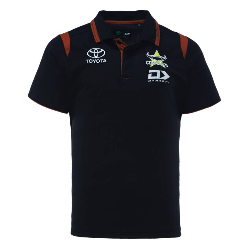 NRL North Queensland Cowboys 2024 Black Training Polo Shirt