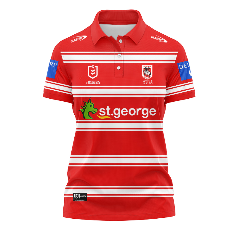 Women's NRL St George Illawarra Dragons 2024 Away Polo Shirt