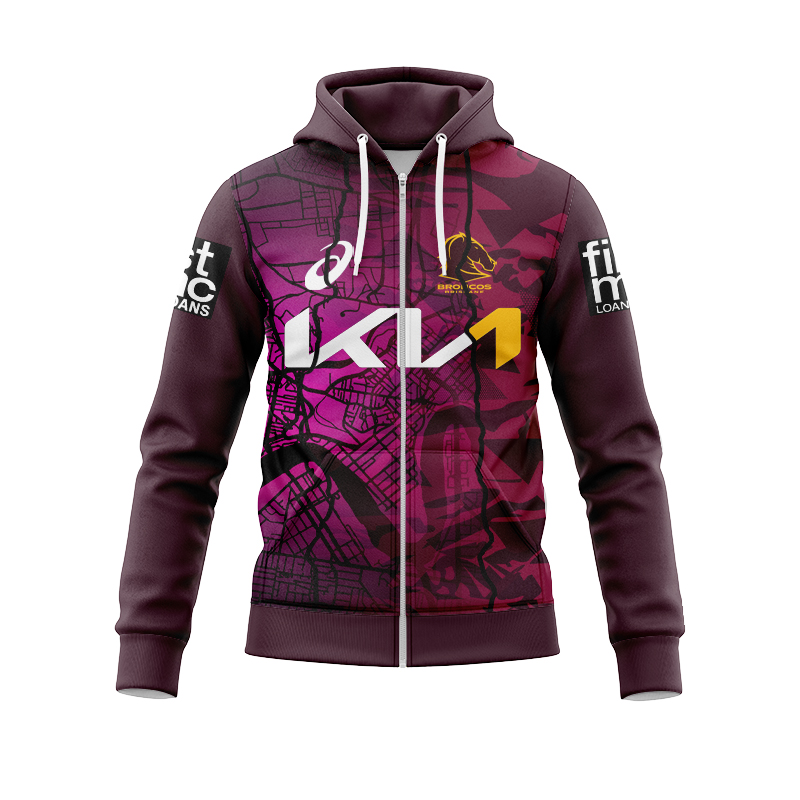 NRL Brisbane Broncos 2024 Alternate Mix Zipper Hoodie