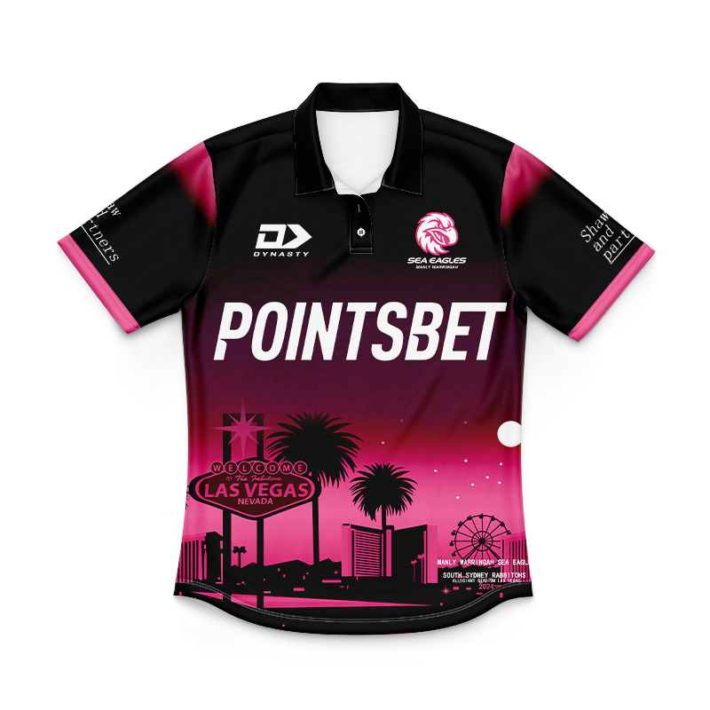 Kid's NRL Manly Warringah Sea Eagles 2024 Las Vegas Warm Up Polo Shirt