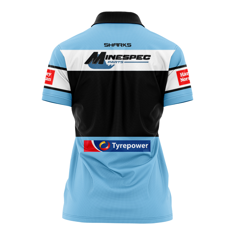Women's NRLW Cronulla-Sutherland Sharks 2024 Home Polo Shirt