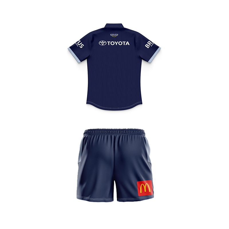 Kid's NRL North Queensland Cowboys 2024 Home Polo Shirt+Shorts