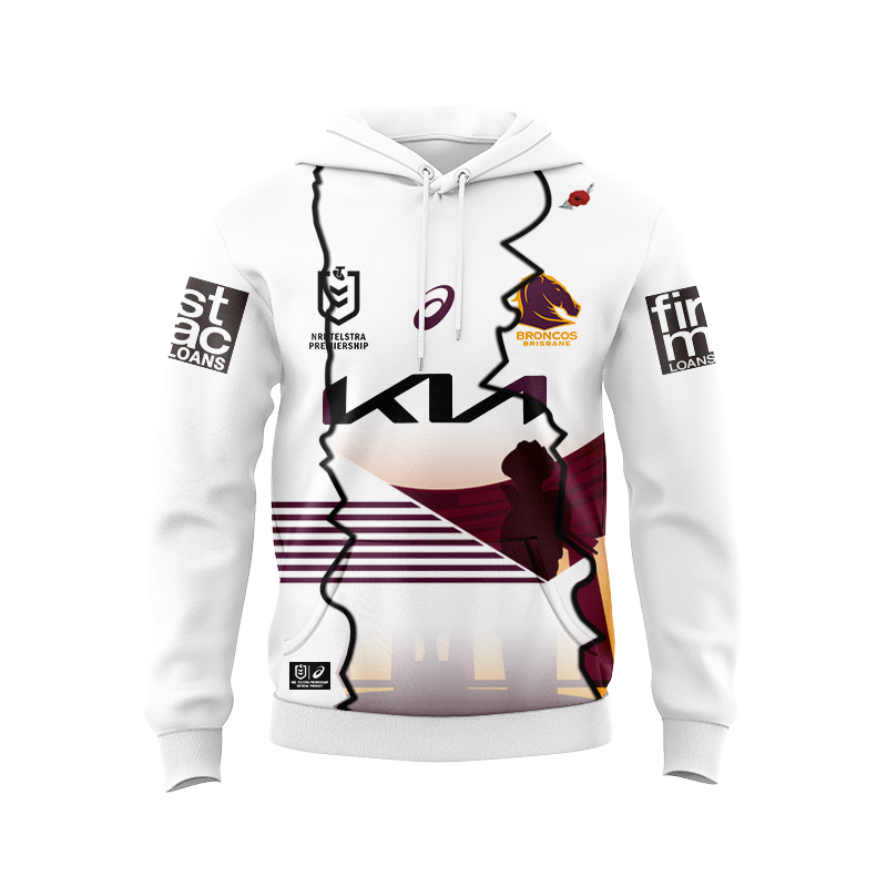 NRL Brisbane Broncos 2024 ANZAC Mix Hoodie