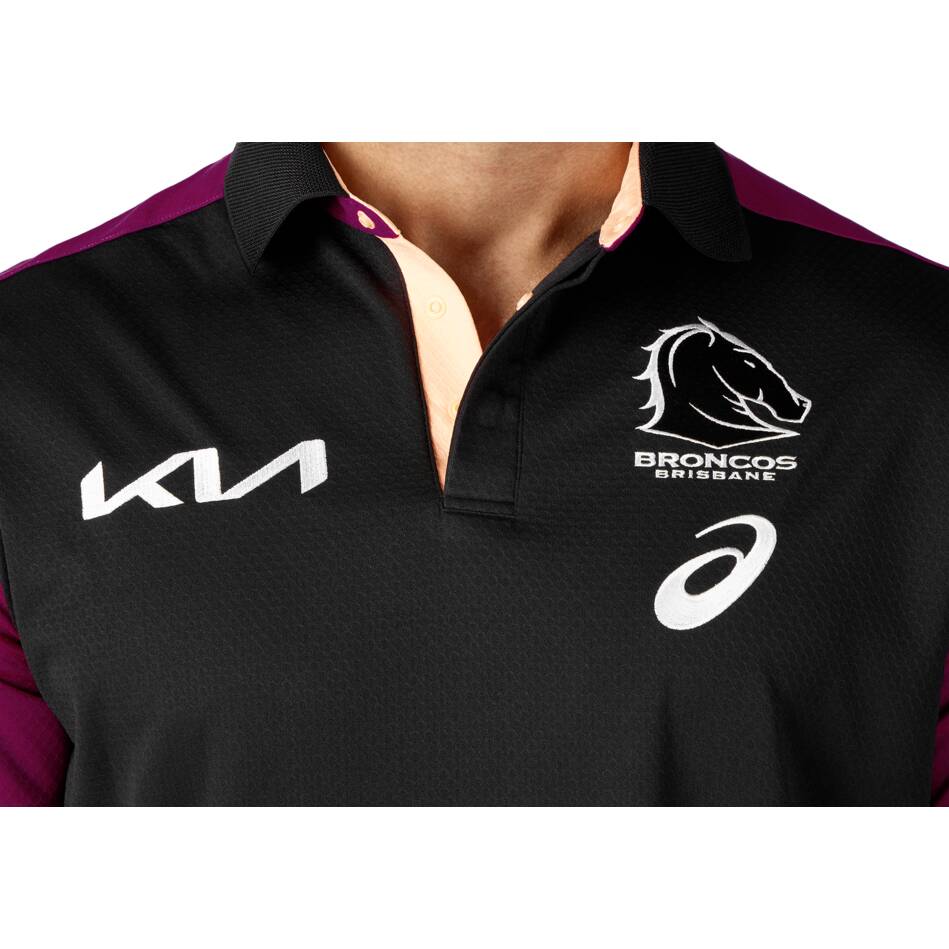 NRL Brisbane Broncos 2024 Black Team Polo Shirt