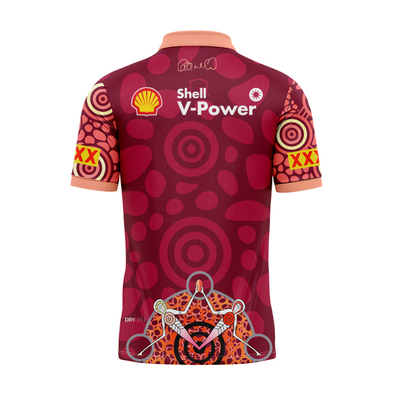 NRL QLD Maroons 2024 Indigenous Polo Shirt