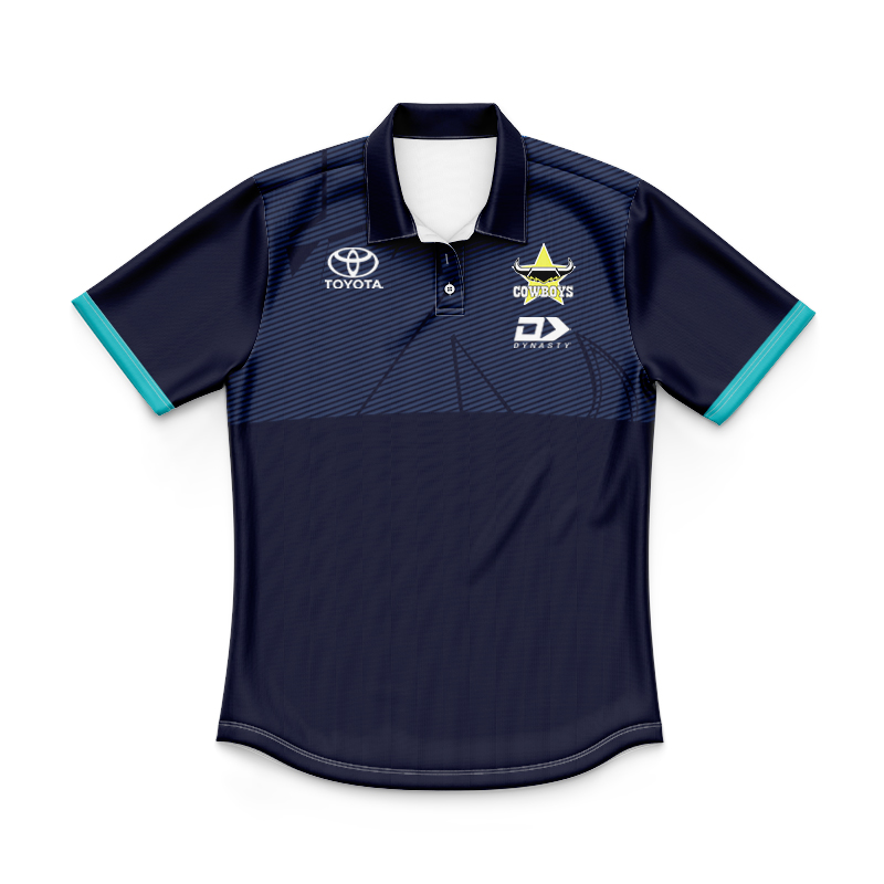 Kid's NRLW North Queensland Cowboys 2024 Media Polo Shirt