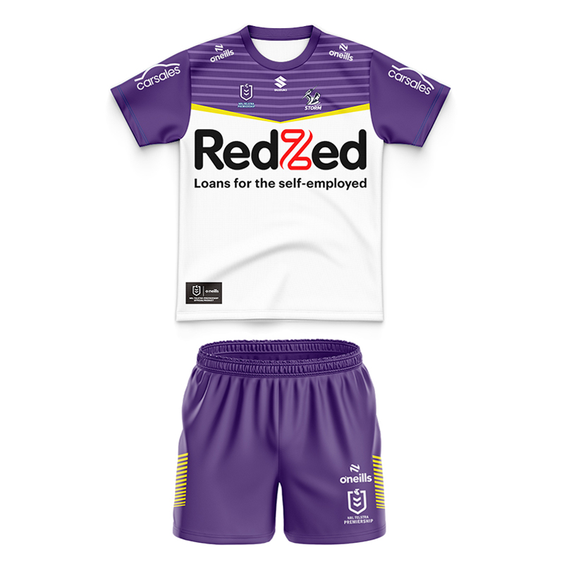 Kid's NRL Melbourne Storm 2024 Away Jersey+Shorts