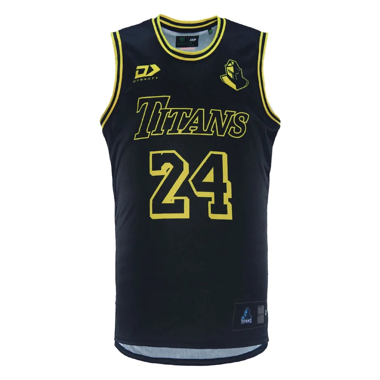 NRL Gold Coast Titans 2024 Black #24 Basketball Singlet