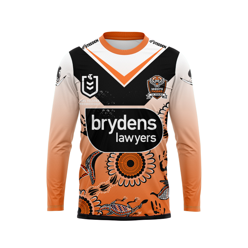 NRL Wests Tigers 2024 Long Sleeve Indigenous Jersey
