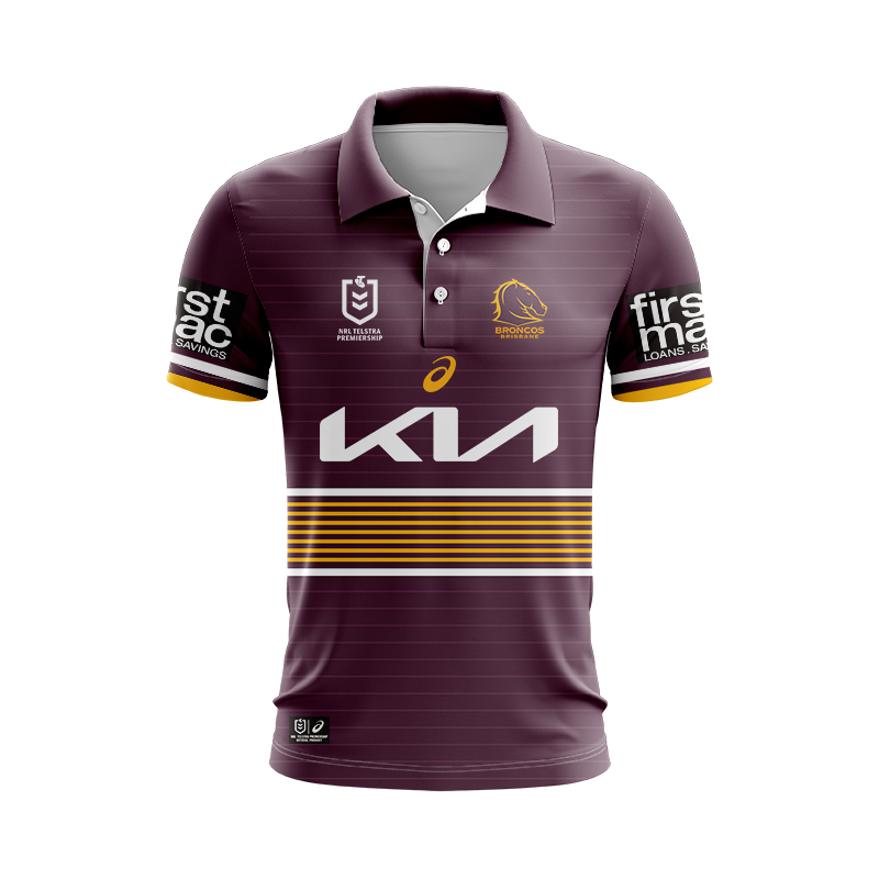NRL Brisbane Broncos 2022 Home Polo Shirt