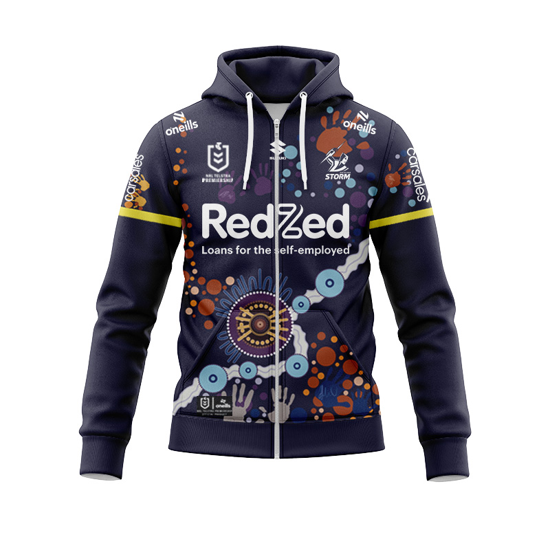 NRL Melbourne Storm 2024 Indigenous Zipper Hoodie