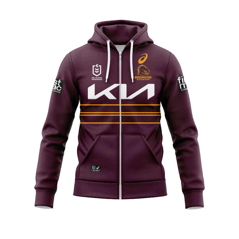 NRL Brisbane Broncos 2025 Home Zipper Hoodie