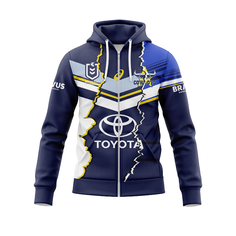 NRL North Queensland Cowboys 2024 Mix Zipper Hoodie