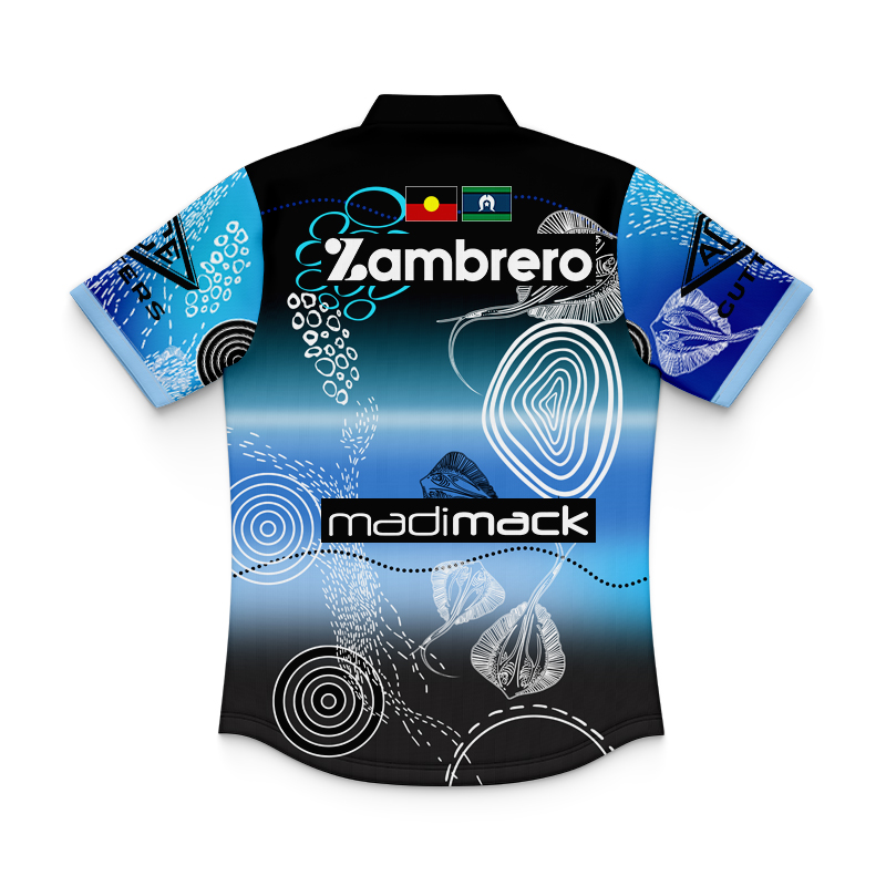 Kid's NRL Cronulla-Sutherland Sharks 2024 Indigenous Polo Shirt
