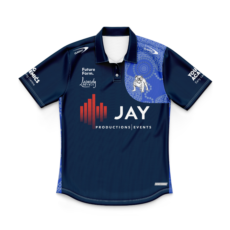 Kid's NRL Canterbury-Bankstown Bulldogs 2024 Indigenous Polo Shirt