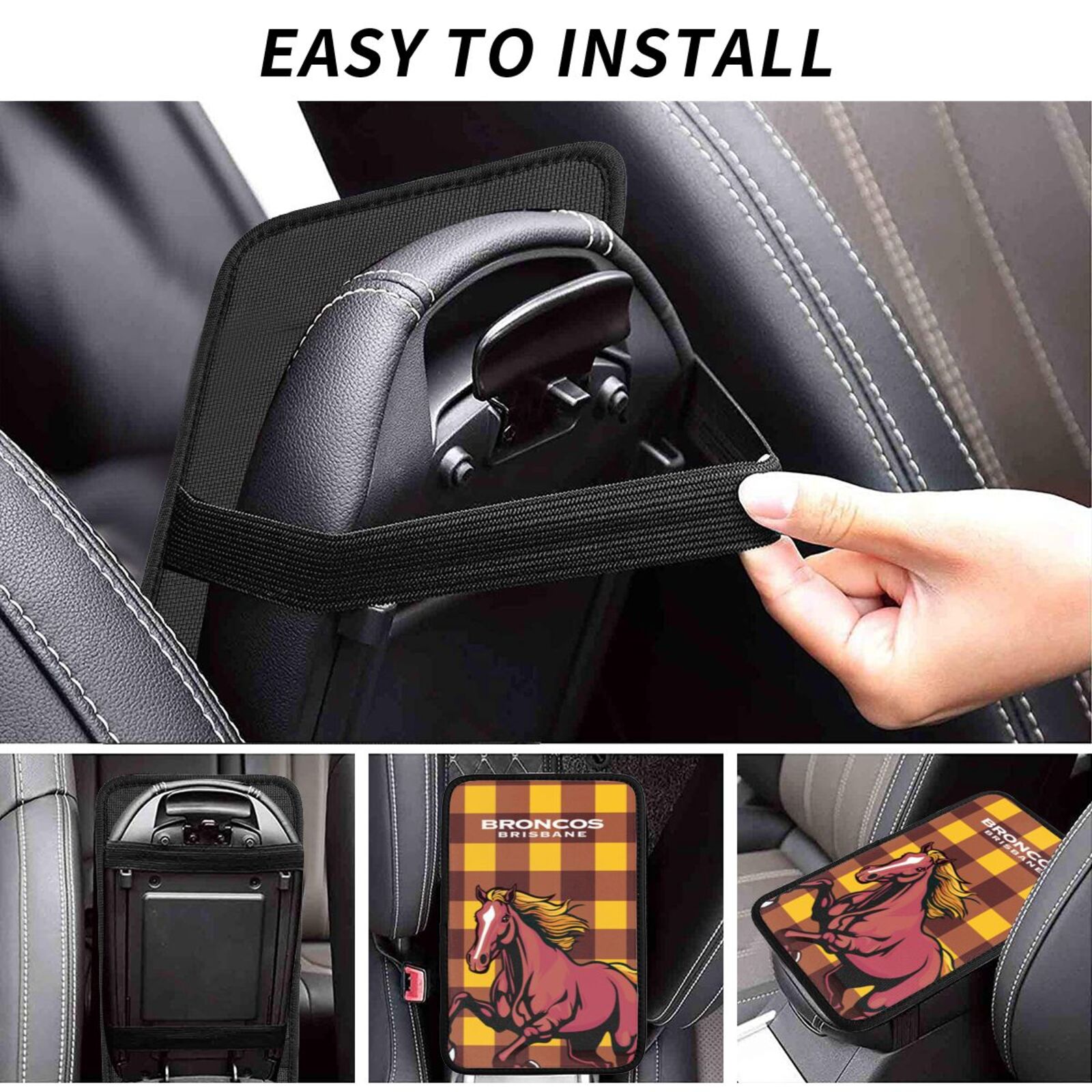 Brisbane Broncos Plaid Car Handrail Box Cushion CHC2498