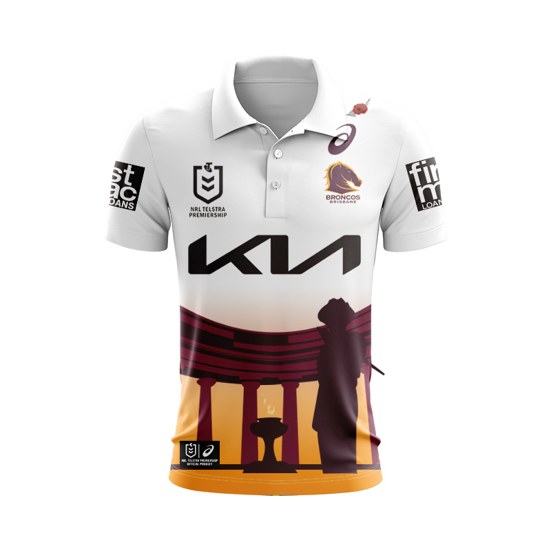 NRL Brisbane Broncos 2024 ANZAC Polo Shirt