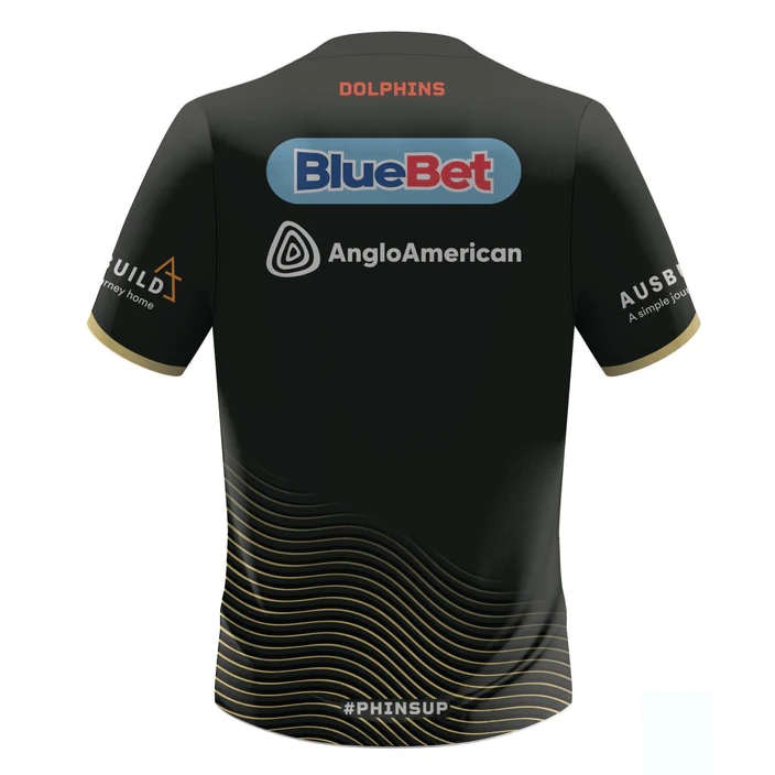 NRL Dolphins 2024 Black TE Training Jersey