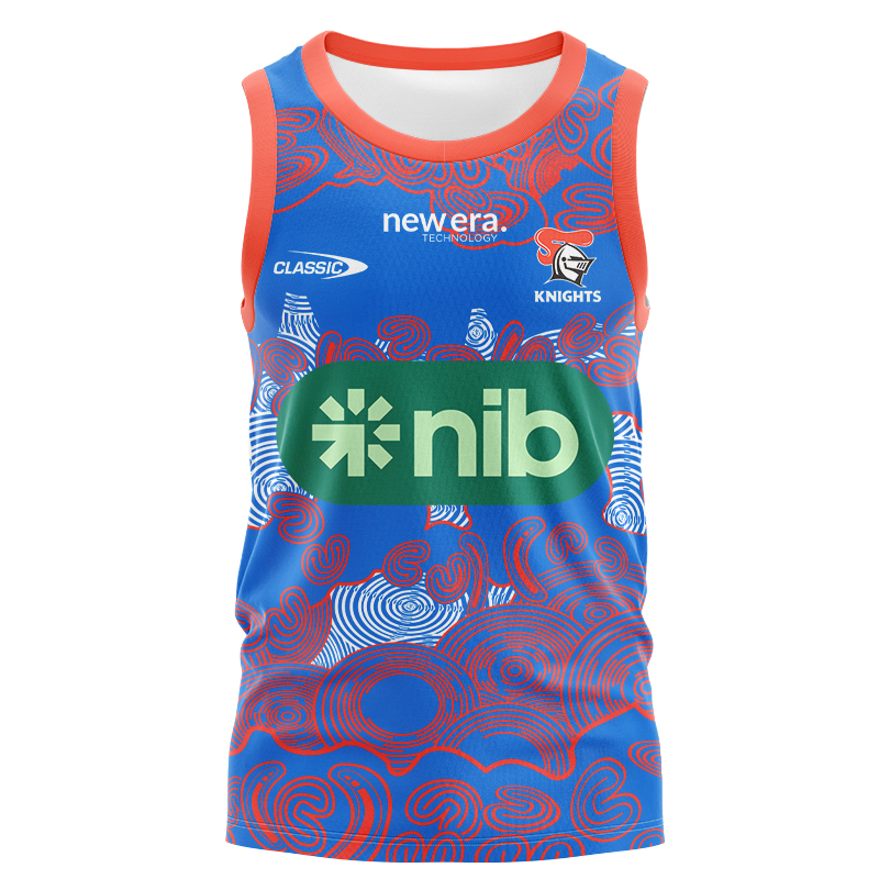 NRL Newcastle Knights 2024 Warm Up Singlet