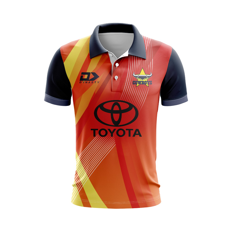 NRL North Queensland Cowboys 2024 Warm Up Polo Shirt