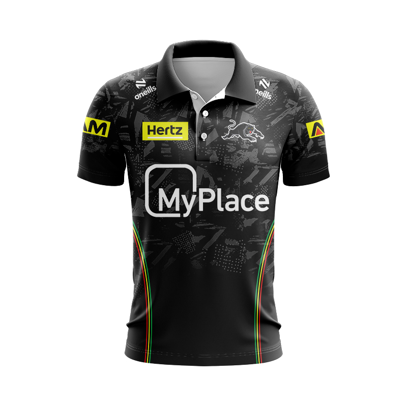 NRL Penrith Panthers 2024 Black Training Polo Shirt