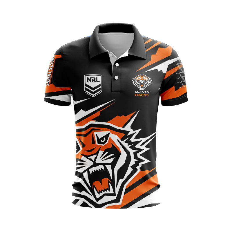 NRL Wests Tigers 2024 'FISHFINDER' Fishing Polo Shirt