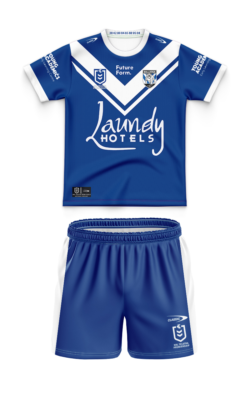 Kid's NRL Canterbury-Bankstown Bulldogs 2024 Away Jersey+Shorts