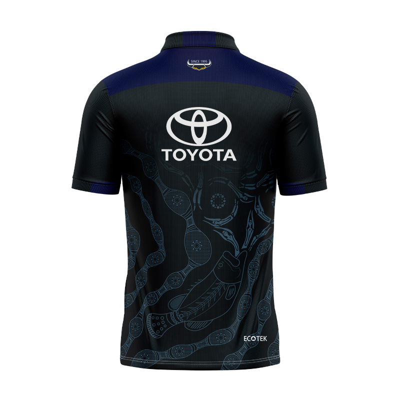 NRL North Queensland Cowboys 2024 Indigenous Dark Polo Shirt