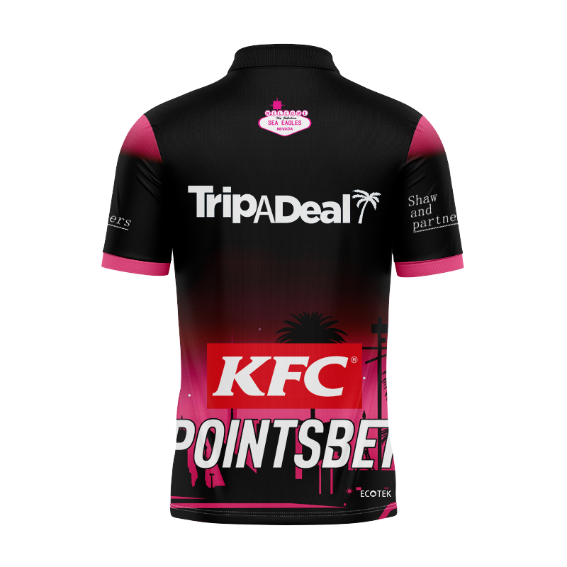 NRL Manly Warringah Sea Eagles 2024 Las Vegas Warm Up Polo Shirt