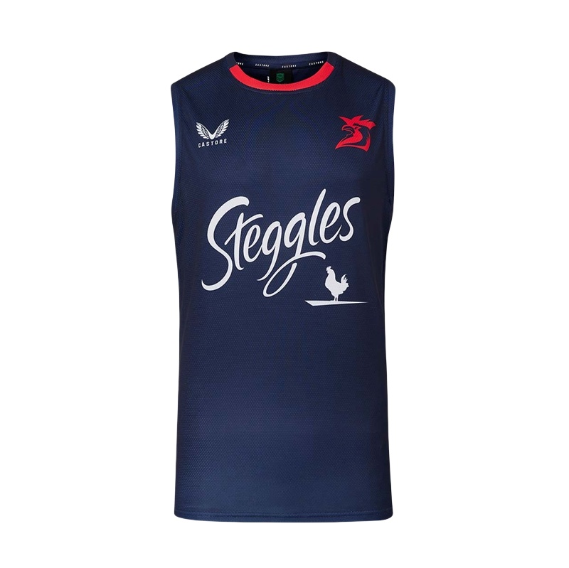 NRL Sydney Roosters 2024 Navy Training Singlet