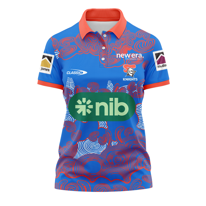 Women's NRL Newcastle Knights 2024 Warm Up Polo Shirt