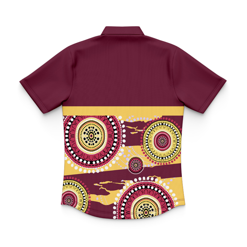 Kid's NRL Brisbane Broncos 2024 Indigenous RS Polo Shirt