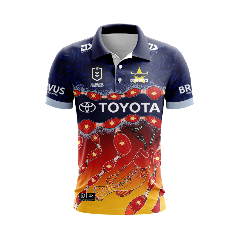 NRL North Queensland Cowboys 2024 Indigenous Polo Shirt