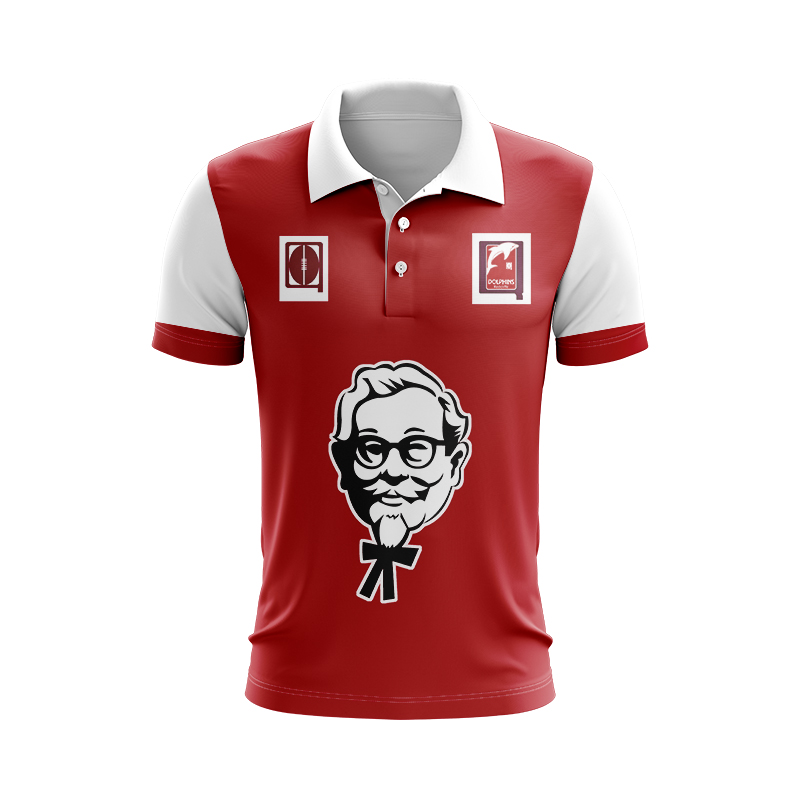 NRL Dolphins 1980s KFC Retro Polo Shirt