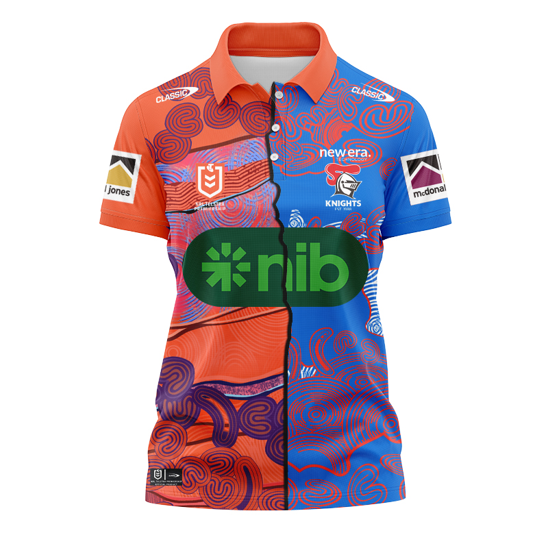 Women's NRL Newcastle Knights 2024 Mix Polo Shirt