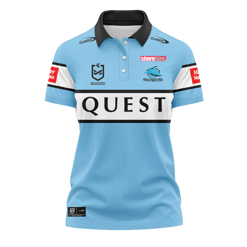 Women's NRLW Cronulla-Sutherland Sharks 2024 Home Polo Shirt